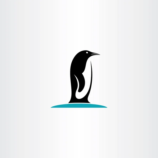 企鹅在冰标志图标矢量设计 — 图库矢量图片