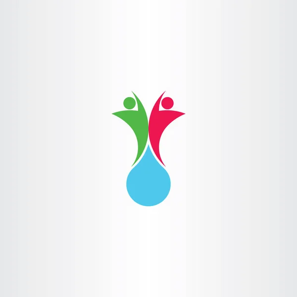Personnes Goutte Eau Icône Logo — Image vectorielle