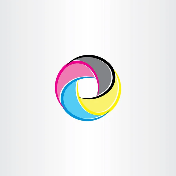 Drucken Logo Symbol Symbol Cmyk Farbe — Stockvektor