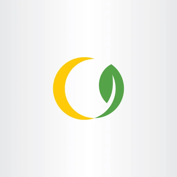 Matahari Dan Daun Bio Energi Logo Vektor - Stok Vektor