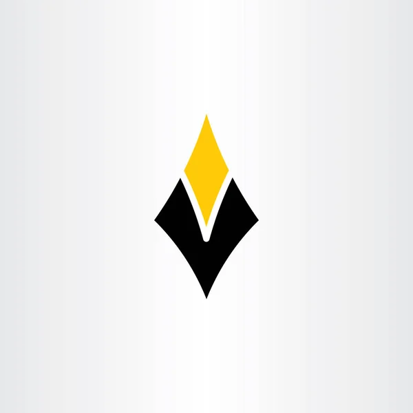 Harfi Siyah Sarı Simge Simge Logo Tasarımı — Stok Vektör