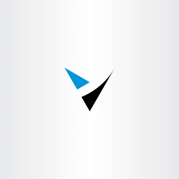 List Niebieski Czarny Logo Ikona Element Znak — Wektor stockowy