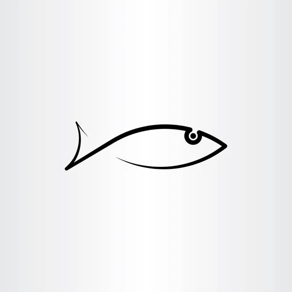 Vektor Schwarzer Fisch Symbol Design Element — Stockvektor