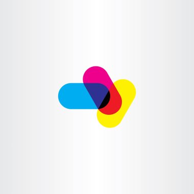 Soyut cmyk baskı logo vektör simgesi 