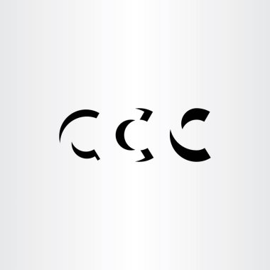 c mektup simgeler siyah vektör öğeleri