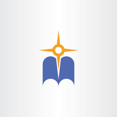pusula ve harita simgesini gezinti kitap logo vektör tasarımı