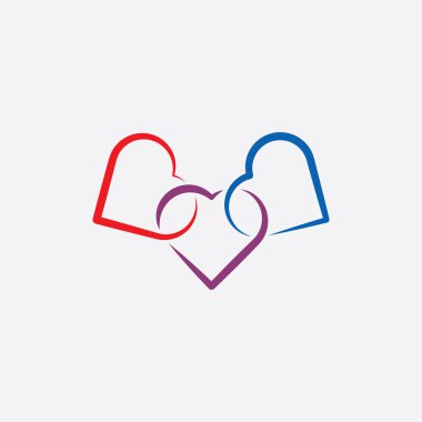 kalp bağlantı simgesi simgesi illüstrasyon vektör tasarımı