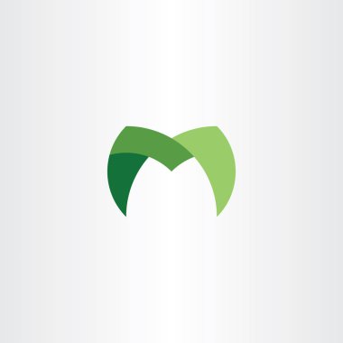 m logo işareti sembol simge yeşil vektör öğesi 