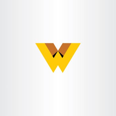 sarı simge w harf logo vektör tasarım öğesi