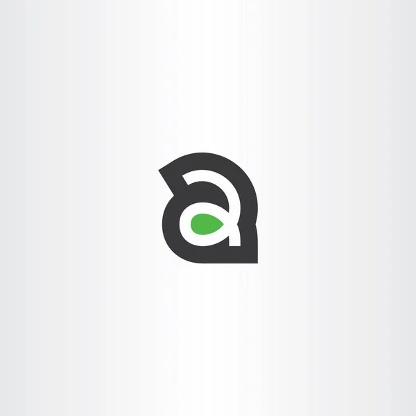 Logo Verde Nero Simbolo Segno Elemento — Vettoriale Stock