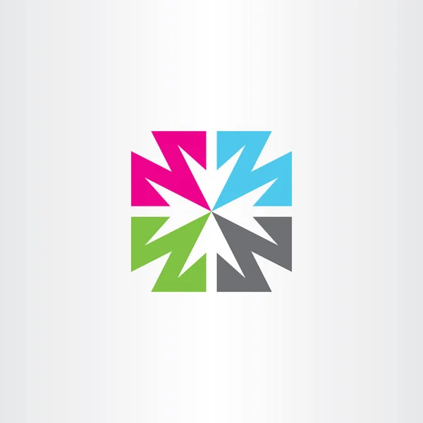 Flèches Logo Espace Négatif Icône Symbole Élément Design — Image vectorielle
