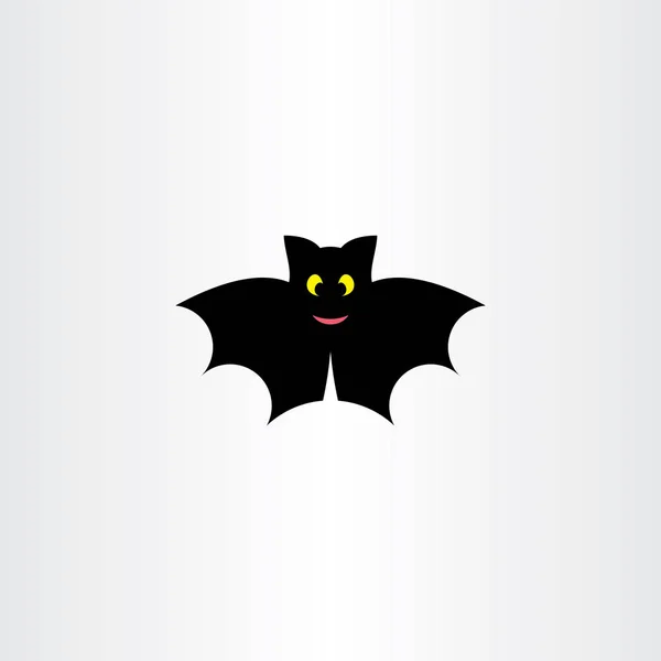 Yarasa Sembol Simge Siyah Logo Tasarım Vektör — Stok Vektör