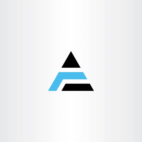 Blauw Zwart Een Brief Driehoek Logo Symbool — Stockvector