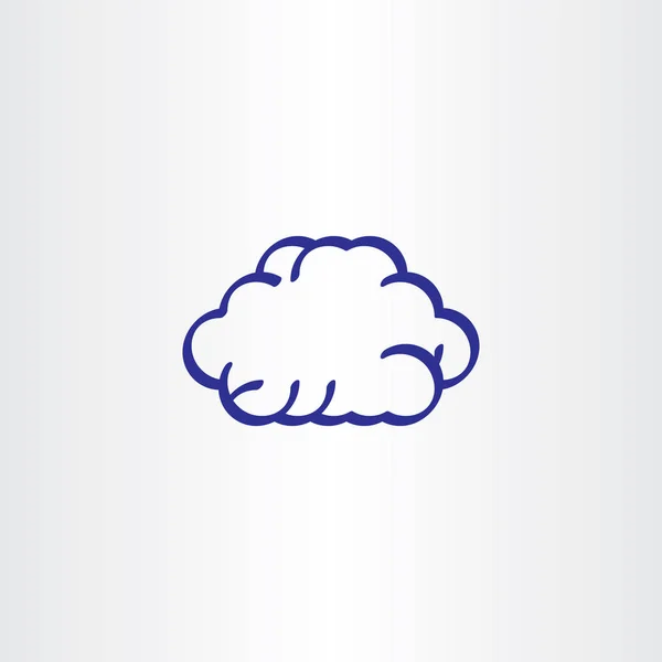 Blaue Wolkenlinie Symbol Design Element — Stockvektor