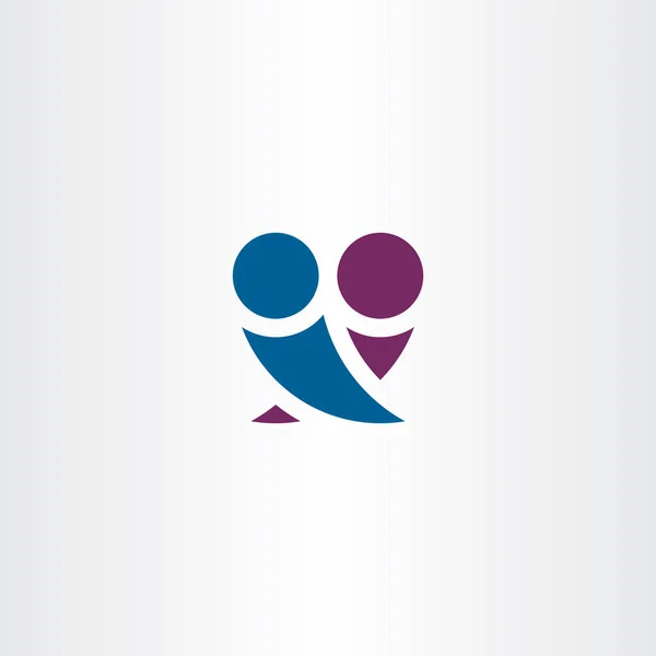Erkek Kız Aşık Logo Sembol Tasarımı Sarılma — Stok Vektör