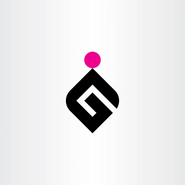 Lettre Logo Noir Icône Magenta Symbole Vectoriel — Image vectorielle