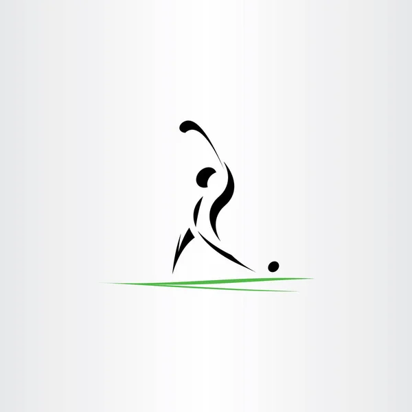 Golfer Homem Ícone Logotipo Símbolo Design Elemento — Vetor de Stock