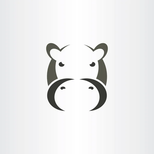 Hippo Logo Wektor Ikona Znak Symbolu Ilustracja Projektu — Wektor stockowy