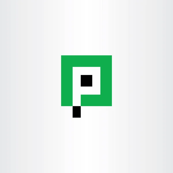 Lettre Vecteur Icône Parking Logo Signe Symbole — Image vectorielle