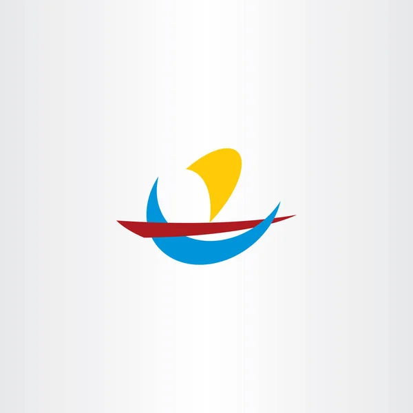 Logo Barco Signo Símbolo Vela Viaje Icono Diseño — Archivo Imágenes Vectoriales