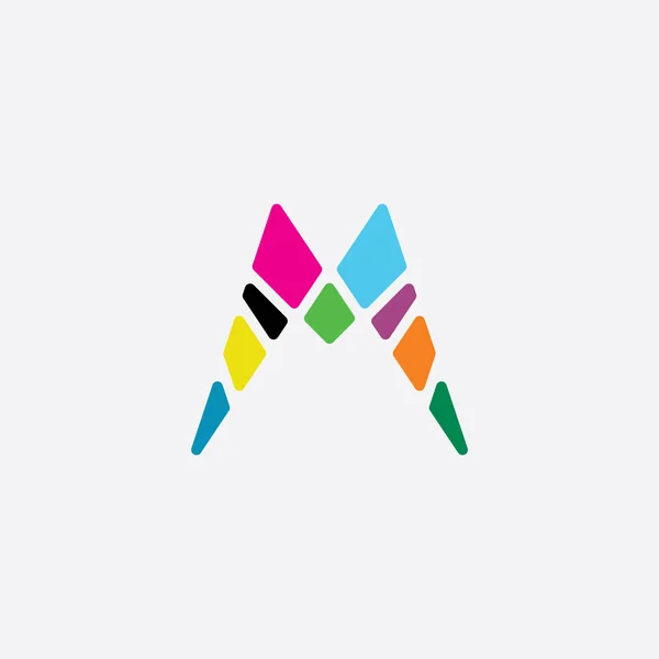 Brev Underteckna Färgglad Mosaik Symbol Logotypdesign — Stock vektor