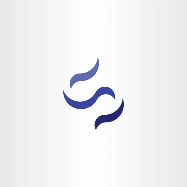 Logo Letter Blue Icon Negative Space Symbol — Stock Vector
