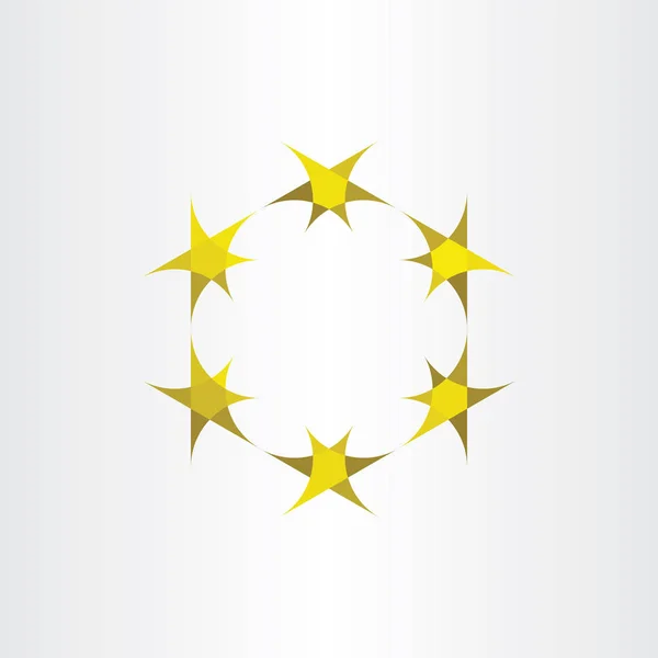 Sarı Yıldız Vektör Geometrik Logo Simge — Stok Vektör