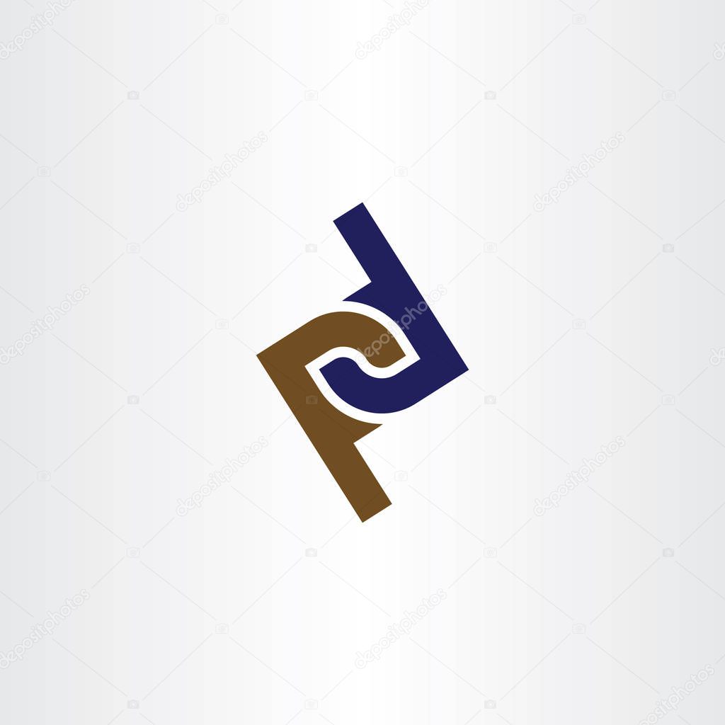 logo letter p and d icon logotype vector 