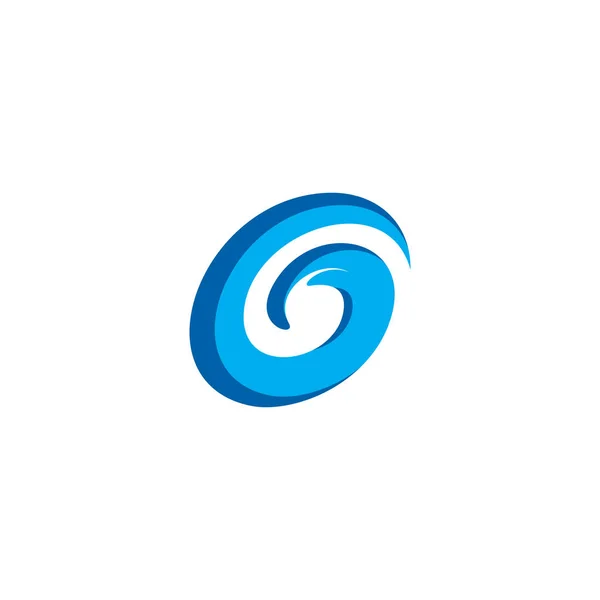 Azul Logotipo Letra Agua Onda Icono Diseño — Vector de stock