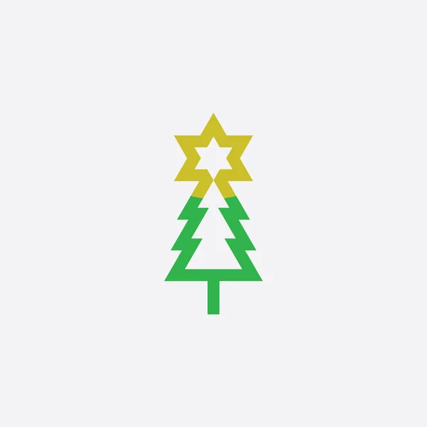 Christmas Tree Star Logo Icon Symbol Design — Stock Vector
