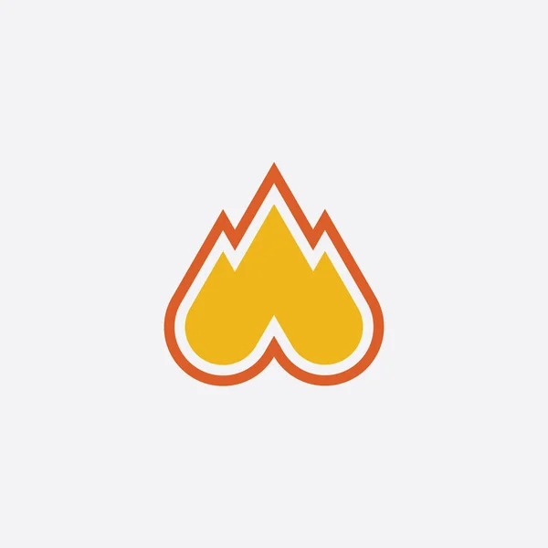 Símbolo Fuego Logotipo Icono Vector Diseño Ilustración — Archivo Imágenes Vectoriales