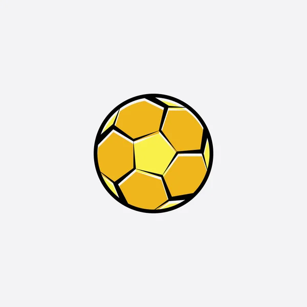 Football Yellow Logo Icon Soccer Ball — Stock Vector