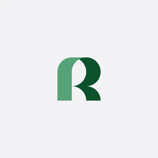 幾何学的な緑のロゴ文字 アイコン — ストックベクタ
