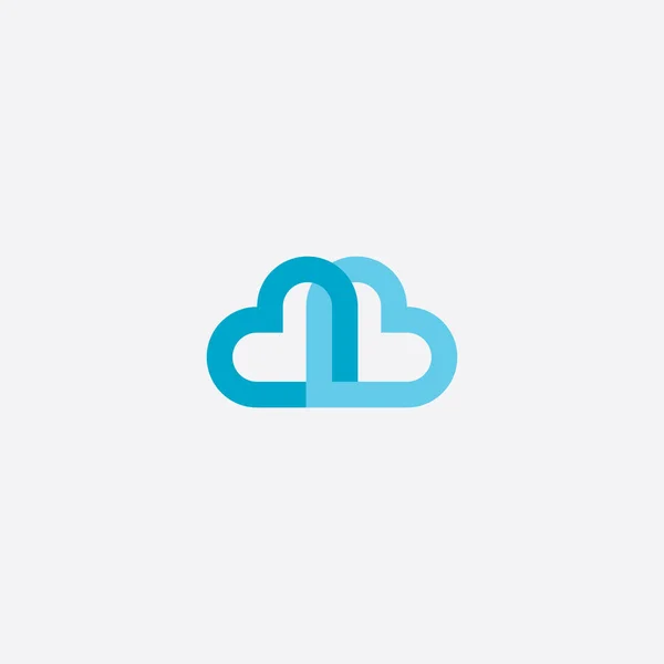 Corazón Nube Icono Logotipo Elemento Símbolo — Vector de stock