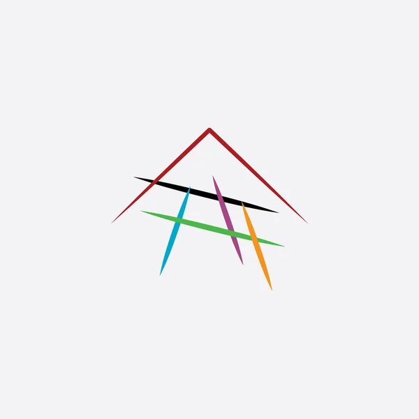 Будівельний Архітектор Значок Логотипу Будинку — стоковий вектор