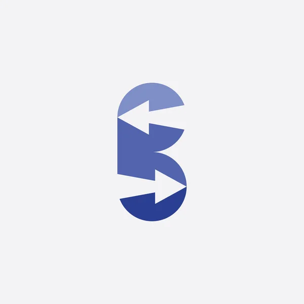 Lettera Con Frecce Logo Blu Simbolo Design — Vettoriale Stock