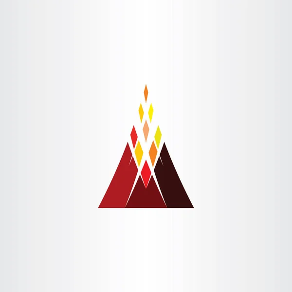 Vulkanen Mountain Ikonen Logotypen Vektor Symbol — Stock vektor