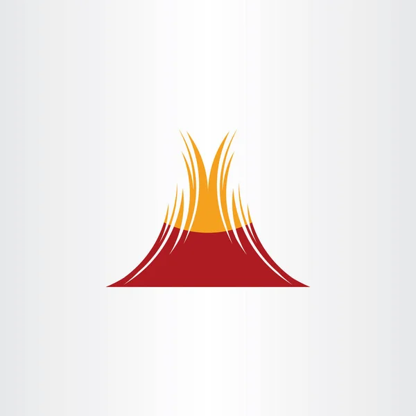 Vulkaan Vector Symbool Pictogram Ontwerp — Stockvector