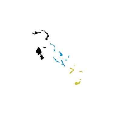 Bahama Adaları harita stilize logo simge vektör