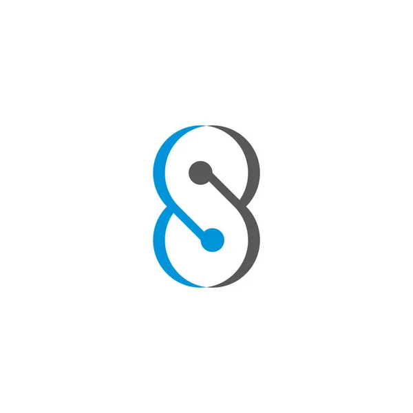 8 numero icona otto infinito logo icona — Vettoriale Stock