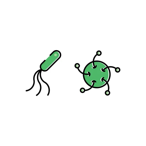 Bacteria and virus icon vector symbol element — Stock Vector