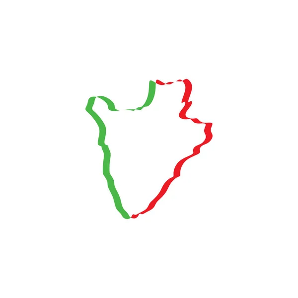 Burundi mapa icono vector elemento — Archivo Imágenes Vectoriales