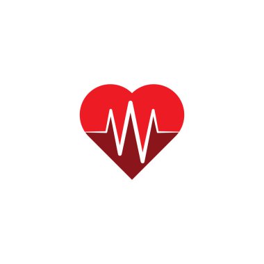 EKG kalp hızı logo vektör simgesi