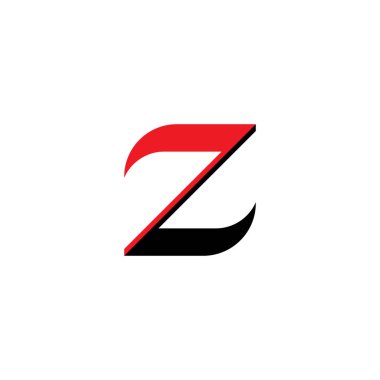 logo z harfi kırmızı siyah simge öğesi