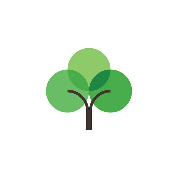 Geometriska platta gröna träd logo ikon element — Stock vektor