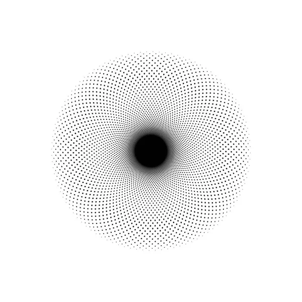 Geométrica preto meio-tom círculo fundo vetor elemento — Vetor de Stock