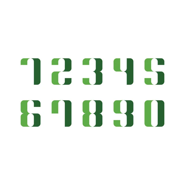 Πράσινο αριθμούς από 0 να 9 λογότυπο φορέα Ορισμόςεικονιδίου — Διανυσματικό Αρχείο