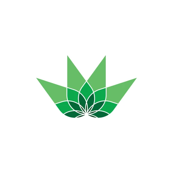 Grüne Blume Blätter Vektorzeichenelement — Stockvektor