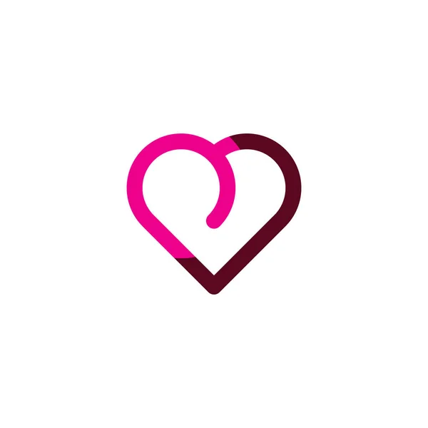 Hart magenta paarse pictogram teken element — Stockvector