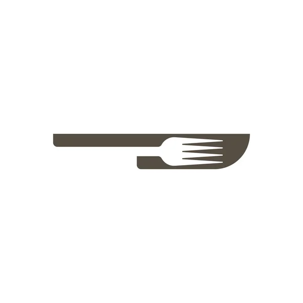 Μαχαίρι με πιρούνι λογότυπο εικονίδιο σύνδεσης στοιχείου — Διανυσματικό Αρχείο
